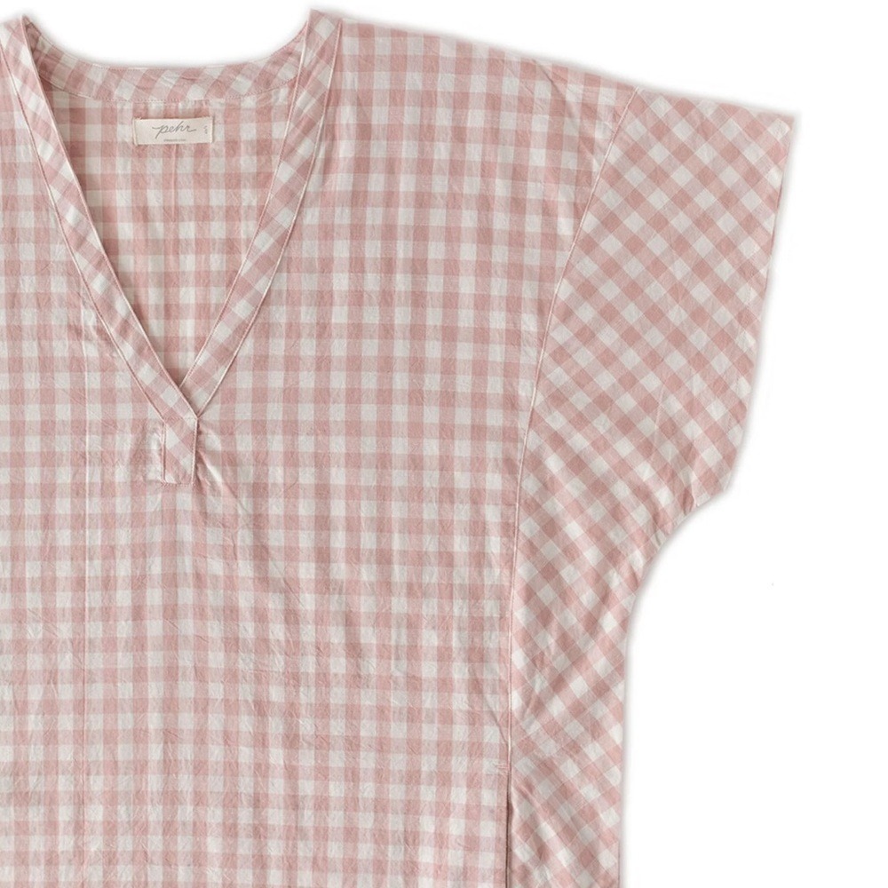 Pehr Organic Cotton Women's‎ Caftan in Pink Gingham size XS/S